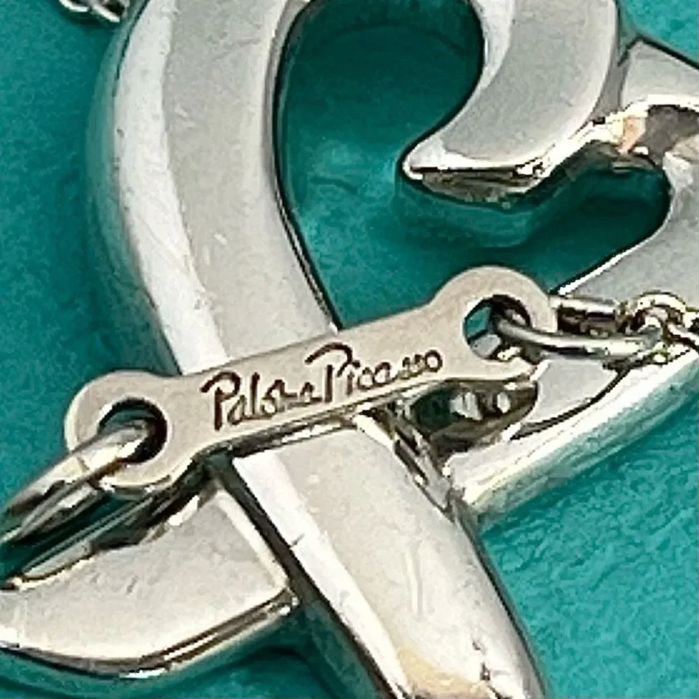 Tiffany & Co Paloma Picasso Loving Heart Pendant Necklace - Silver - 16”
